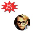 Schooboy With Glasses 4 1  Mini Buttons (100 pack) 