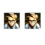 Schooboy With Glasses 4 Cufflinks (Square)