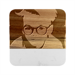 Schooboy With Glasses 4 Marble Wood Coaster (Square)