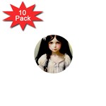 Victorian Girl With Long Black Hair 2 1  Mini Buttons (10 pack) 