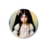 Victorian Girl With Long Black Hair 2 Rubber Coaster (Round)
