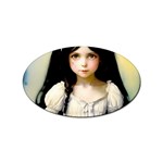 Victorian Girl With Long Black Hair 2 Sticker Oval (100 pack)
