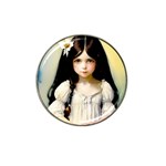 Victorian Girl With Long Black Hair 2 Hat Clip Ball Marker (4 pack)