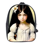 Victorian Girl With Long Black Hair 2 School Bag (Large)