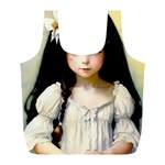 Victorian Girl With Long Black Hair 2 Full Print Recycle Bag (L)
