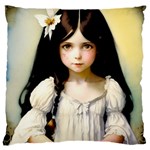 Victorian Girl With Long Black Hair 2 Large Premium Plush Fleece Cushion Case (Two Sides)