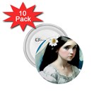 Victorian Girl With Long Black Hair 3 1.75  Buttons (10 pack)