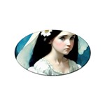 Victorian Girl With Long Black Hair 3 Sticker Oval (100 pack)