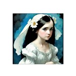 Victorian Girl With Long Black Hair 3 Satin Bandana Scarf 22  x 22 