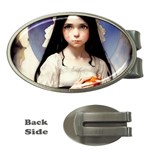 Victorian Girl With Long Black Hair Money Clips (Oval) 