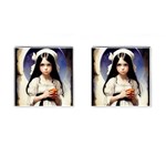 Victorian Girl With Long Black Hair Cufflinks (Square)