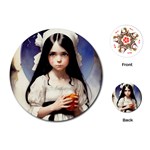 Victorian Girl With Long Black Hair Playing Cards Single Design (Round)