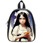 Victorian Girl With Long Black Hair School Bag (Small)