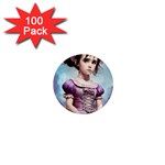 Cute Adorable Victorian Gothic Girl 18 1  Mini Magnets (100 pack) 
