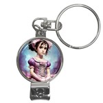 Cute Adorable Victorian Gothic Girl 18 Nail Clippers Key Chain