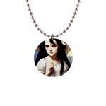 Victorian Girl And A Daisy 1  Button Necklace