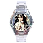 Victorian Girl And A Daisy Stainless Steel Analogue Watch