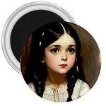 Victorian Girl With Long Black Hair 7 3  Magnets
