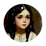 Victorian Girl With Long Black Hair 7 Ornament (Round)
