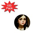 Victorian Girl With Long Black Hair 7 1  Mini Buttons (100 pack) 