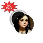 Victorian Girl With Long Black Hair 7 1.75  Magnets (100 pack) 