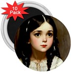 Victorian Girl With Long Black Hair 7 3  Magnets (10 pack) 