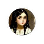 Victorian Girl With Long Black Hair 7 Magnet 3  (Round)