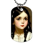 Victorian Girl With Long Black Hair 7 Dog Tag (One Side)