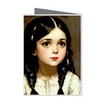 Victorian Girl With Long Black Hair 7 Mini Greeting Cards (Pkg of 8)
