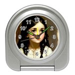 Victorian Girl With Long Black Hair 7 Travel Alarm Clock
