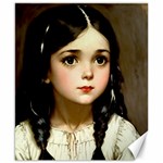 Victorian Girl With Long Black Hair 7 Canvas 8  x 10 