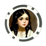 Victorian Girl With Long Black Hair 7 Poker Chip Card Guard
