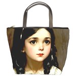Victorian Girl With Long Black Hair 7 Bucket Bag