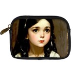Victorian Girl With Long Black Hair 7 Digital Camera Leather Case