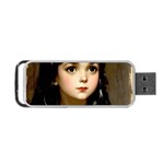 Victorian Girl With Long Black Hair 7 Portable USB Flash (One Side)