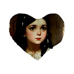 Victorian Girl With Long Black Hair 7 Standard 16  Premium Flano Heart Shape Cushions