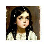 Victorian Girl With Long Black Hair 7 Square Satin Scarf (30  x 30 )