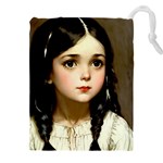 Victorian Girl With Long Black Hair 7 Drawstring Pouch (4XL)