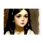 Victorian Girl With Long Black Hair 7 Crystal Sticker (A4)