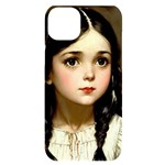 Victorian Girl With Long Black Hair 7 iPhone 14 Plus Black UV Print Case