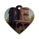 Victorian House In The Lake By The Woods Dog Tag Heart (Two Sides)
