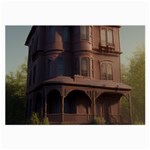 Victorian House In The Lake By The Woods Large Glasses Cloth