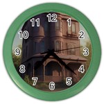 Victorian House In The Lake By The Woods Color Wall Clock