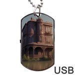 Victorian House In The Lake By The Woods Dog Tag USB Flash (Two Sides)