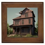 Victorian House In The Oregon Woods Framed Tile