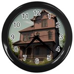 Victorian House In The Oregon Woods Wall Clock (Black)