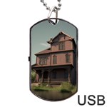 Victorian House In The Oregon Woods Dog Tag USB Flash (One Side)