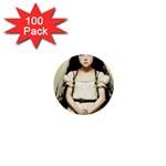 Victorian Girl Holding Napkin 1  Mini Buttons (100 pack) 