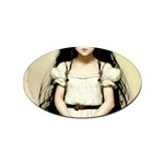 Victorian Girl Holding Napkin Sticker Oval (10 pack)