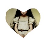 Victorian Girl Holding Napkin Standard 16  Premium Heart Shape Cushions
